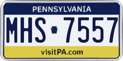 PA license plate MHS7557