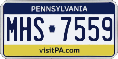 PA license plate MHS7559