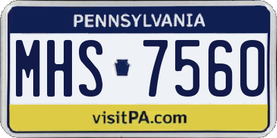PA license plate MHS7560
