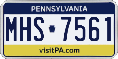 PA license plate MHS7561