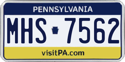PA license plate MHS7562