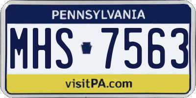 PA license plate MHS7563