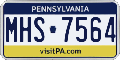 PA license plate MHS7564