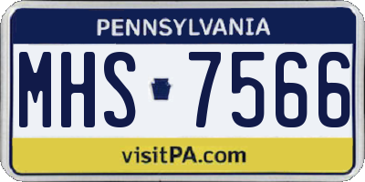 PA license plate MHS7566
