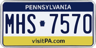PA license plate MHS7570