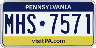 PA license plate MHS7571