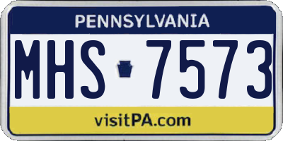 PA license plate MHS7573