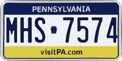 PA license plate MHS7574