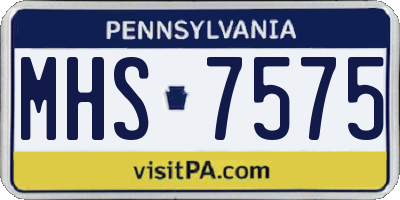 PA license plate MHS7575