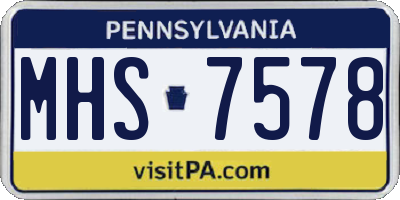 PA license plate MHS7578