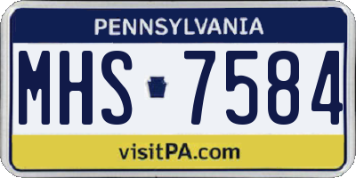 PA license plate MHS7584