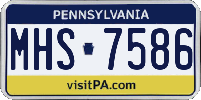 PA license plate MHS7586