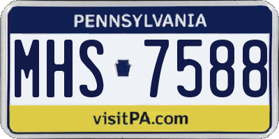 PA license plate MHS7588