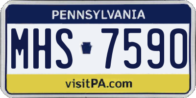 PA license plate MHS7590