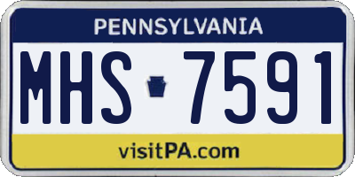 PA license plate MHS7591