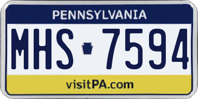 PA license plate MHS7594