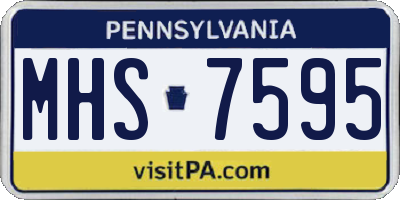 PA license plate MHS7595
