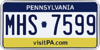 PA license plate MHS7599