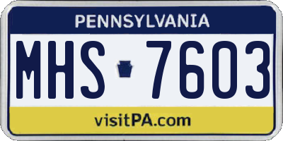 PA license plate MHS7603