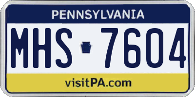 PA license plate MHS7604