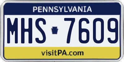 PA license plate MHS7609