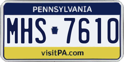 PA license plate MHS7610