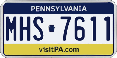 PA license plate MHS7611