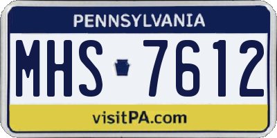 PA license plate MHS7612