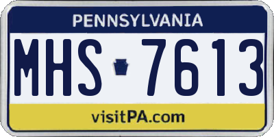 PA license plate MHS7613