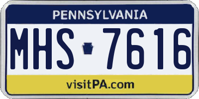 PA license plate MHS7616