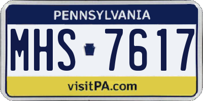 PA license plate MHS7617