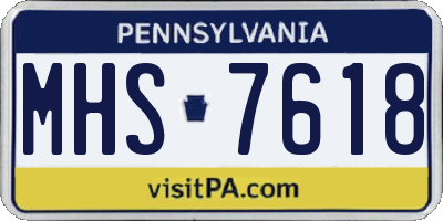 PA license plate MHS7618