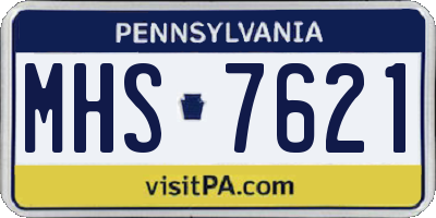 PA license plate MHS7621