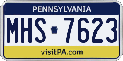 PA license plate MHS7623