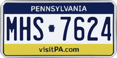 PA license plate MHS7624