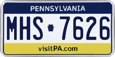 PA license plate MHS7626