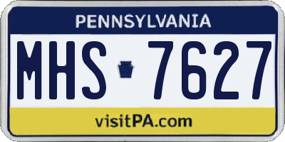 PA license plate MHS7627