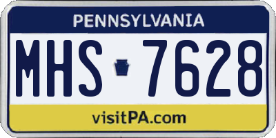 PA license plate MHS7628