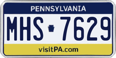 PA license plate MHS7629
