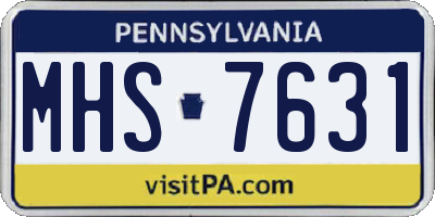 PA license plate MHS7631