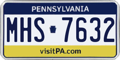 PA license plate MHS7632