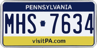 PA license plate MHS7634