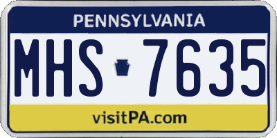 PA license plate MHS7635