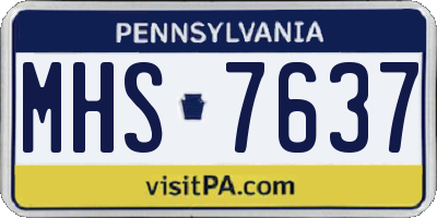 PA license plate MHS7637