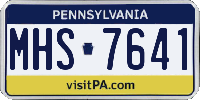PA license plate MHS7641