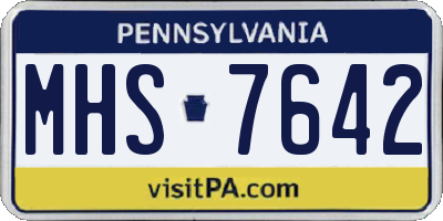 PA license plate MHS7642