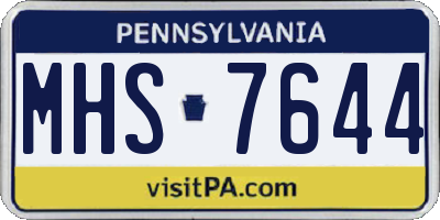 PA license plate MHS7644