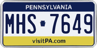 PA license plate MHS7649