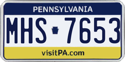 PA license plate MHS7653