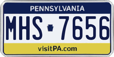 PA license plate MHS7656